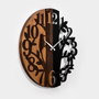 Wallity Reloj de Pared Decorativo de Madera 71 56 cm Madera y Metal Nogal y Negro